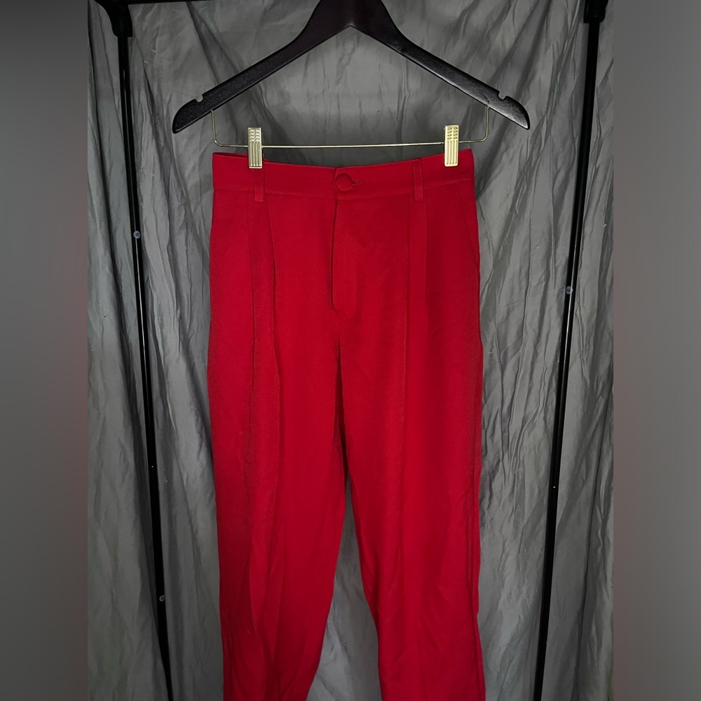 vintage red cigarette pants